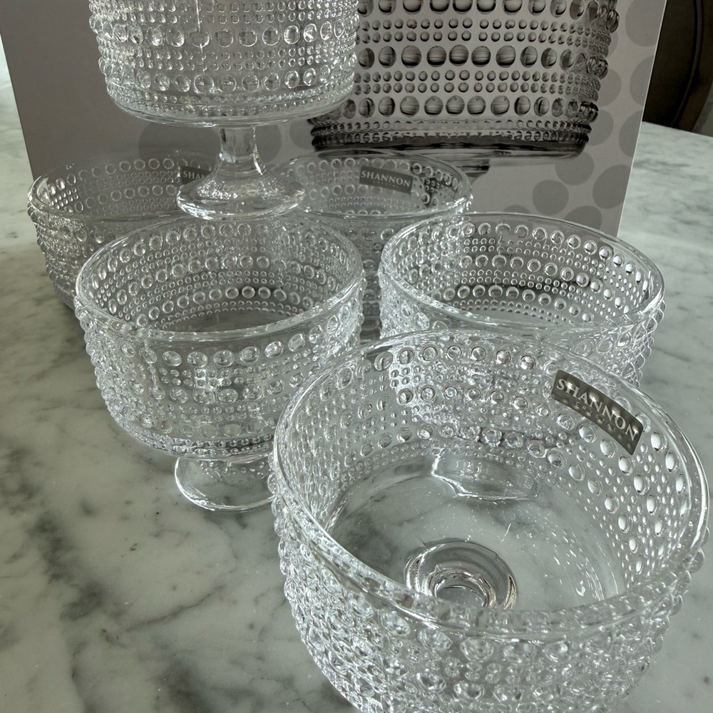 Godinger Clear Crystal Dessert Bowls - Set of 6